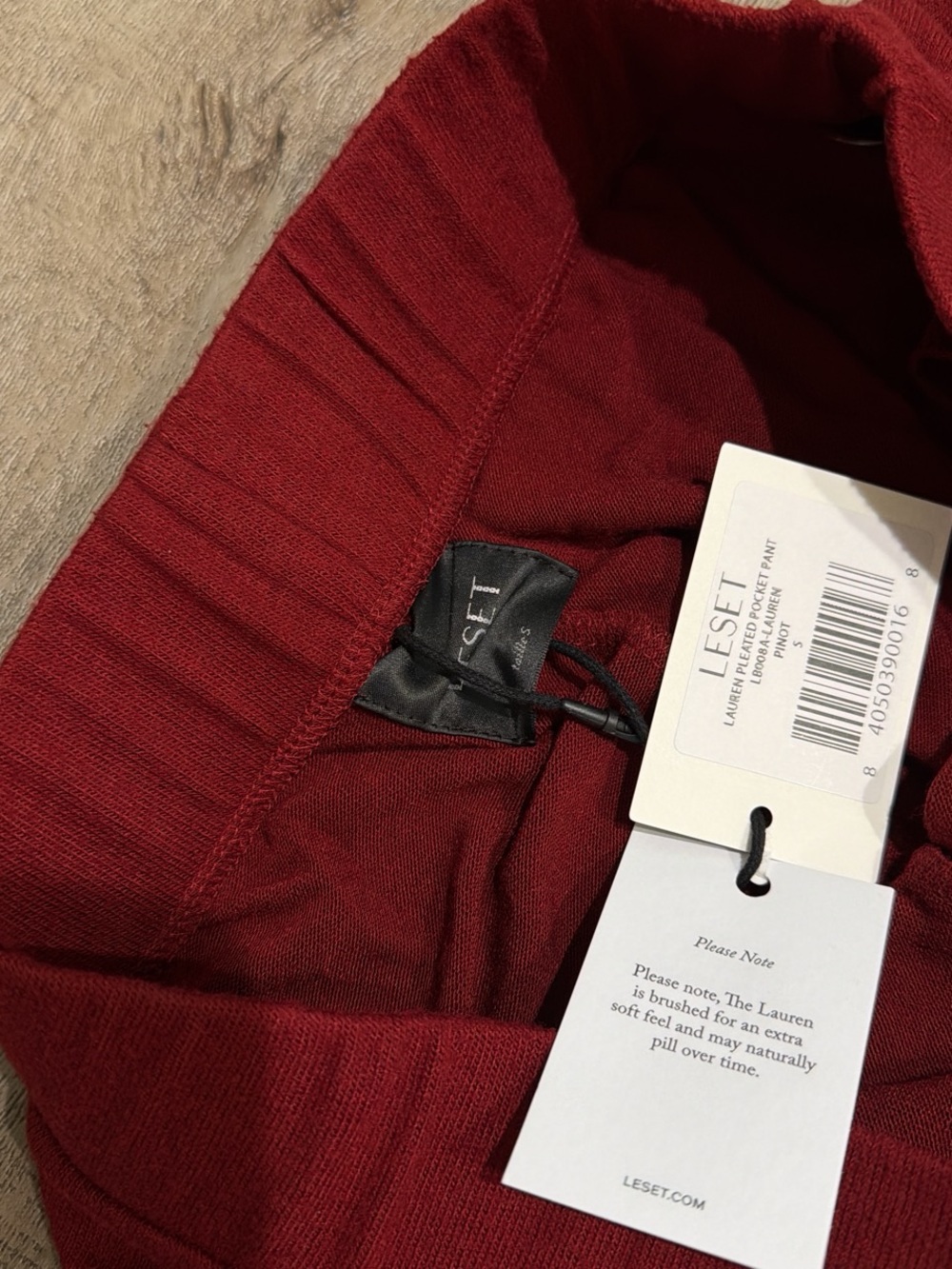 LESET Lauren pleated pocket pant in Pinot NWT - Picture 5 of 6